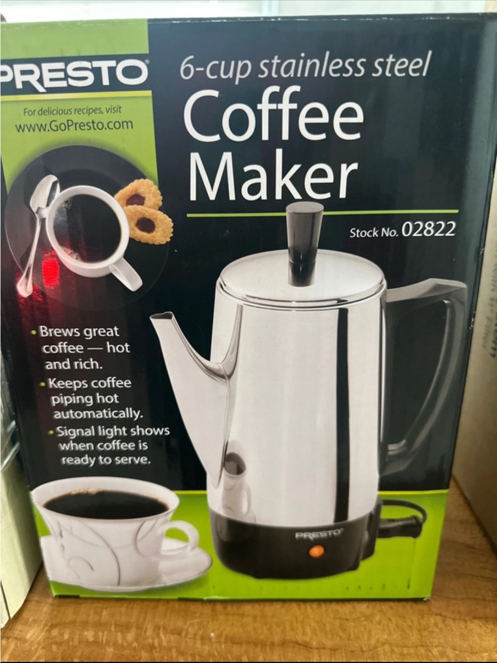 Presto 6-Cup Stainless Steel Coffee Maker - Stainless Steel